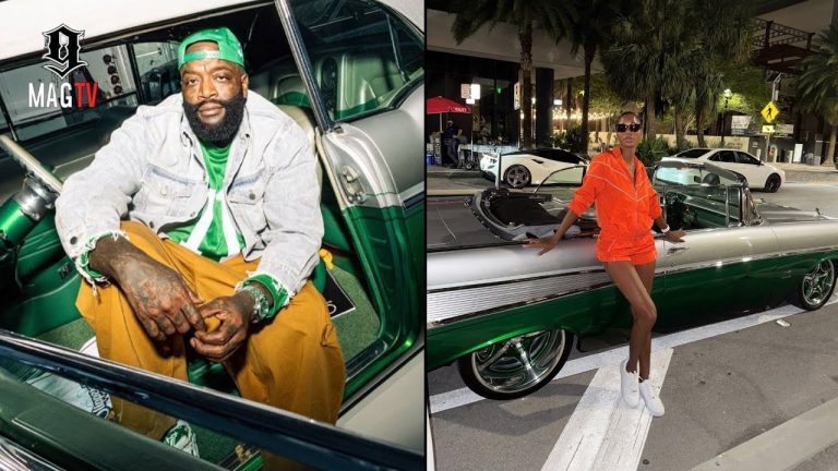 Rick Ross Takes New "GF" Jazzma For A Ride In His Custom Chevy After Date On His Yacht! 
