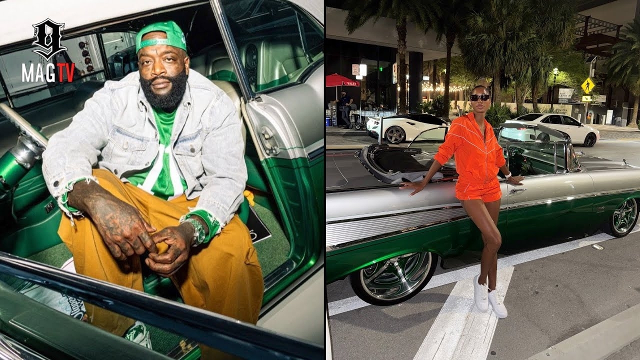 Rick Ross Takes New "GF" Jazzma For A Ride In His Custom Chevy After Date On His Yacht!