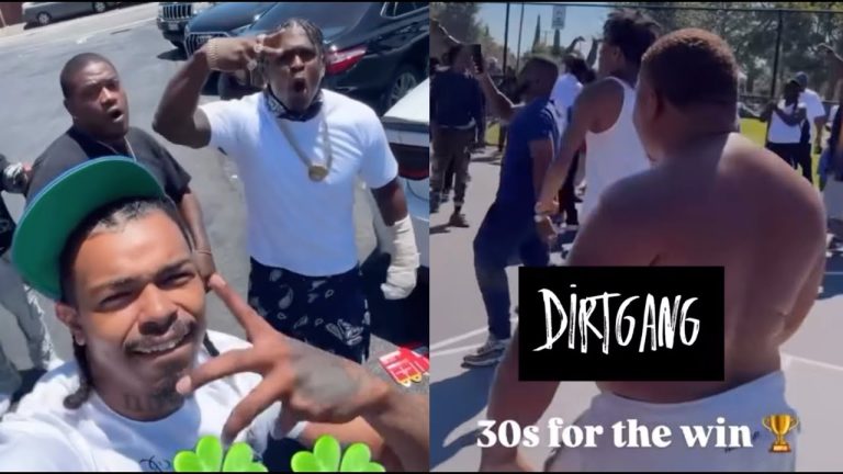 4XTRA Pulls Up On Vernon Ave After The 30s Beat The 40s At Hood Basketball Tournament