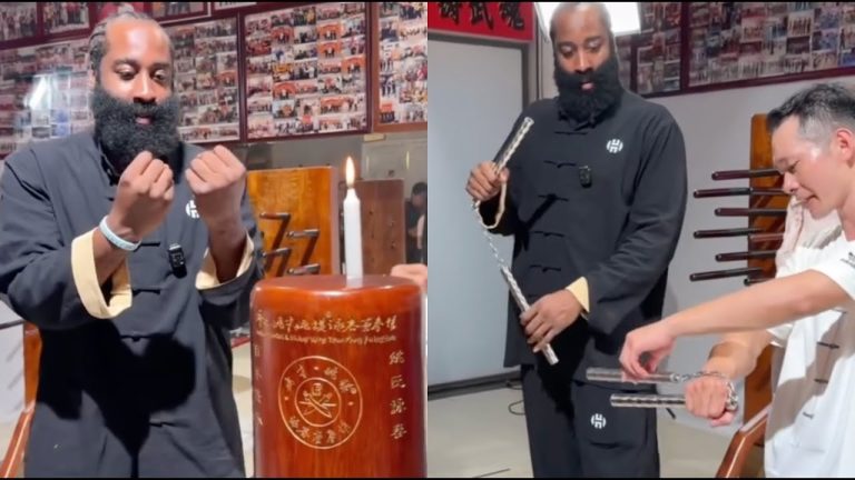 James Harden Gets Black Belted After Learning How To Fight With Nunchucks In China