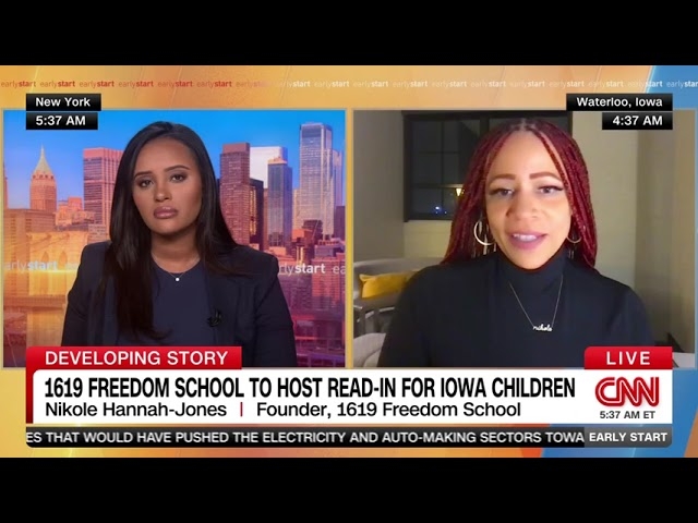 Pulitzer Prize-winner Nikole Hannah-Jones on CNN about her African-American author read-in in Iowa