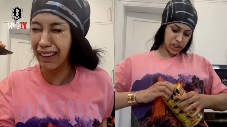 "Slow Down Big Back" Cardi B Tries The Hot Pepper Tuna TikTok Challenge! 