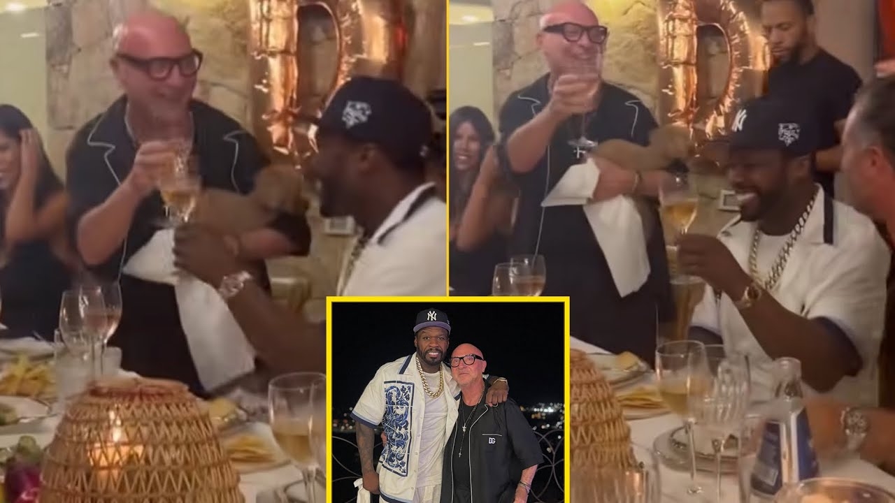 50 Cent Having Dinner With Dolce & Gabbana Founder Domenico Dolce For His Birthday In Italy
