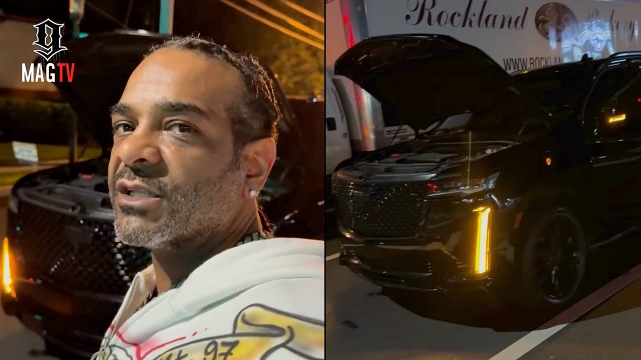 Jim Jones Blasts Cadillac After His Escalade Malfunctions In The Middle Of The Road!