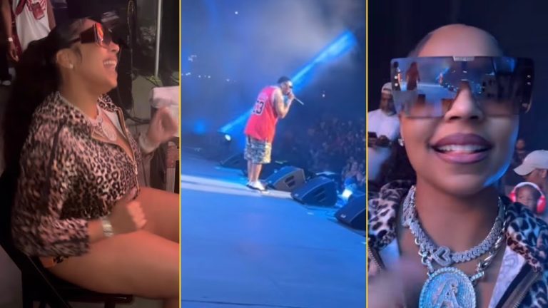 Ashanti And Her Baby Boy KK Watching Nellys Performance From Backstage Lets Go Pops