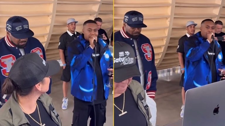 Nas Gives His Flowers To Ghosface Killah At His New Album Listening Party Ghost Is Icon Of The Game