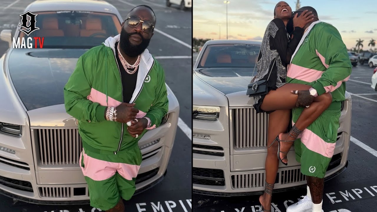 Rick Ross Pulls Out The Masonry Rolls Royce To Take "GF" Jazzma Kendrick To The Weeknd's Concert!