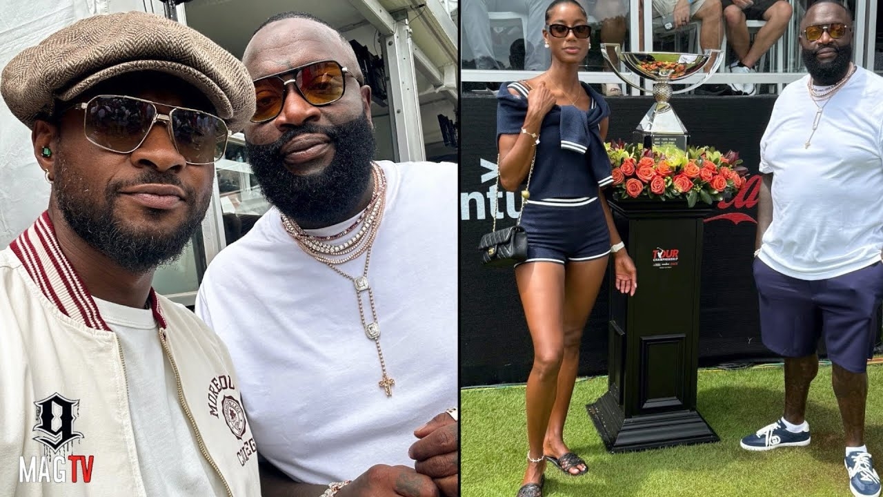 Rick Ross & "GF" Jazzma Kendrick Link Up Wit Usher At PGA Golf Event!