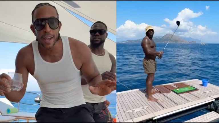 Kevin Hart Pulls Out His Mega Yacht To Golf With Ludacris In The Middle Of Ocean