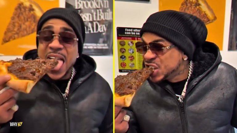 Max B Reviewing An Oxtail Slice Of Pizza 'Food Reviews With Max B The Wave God'