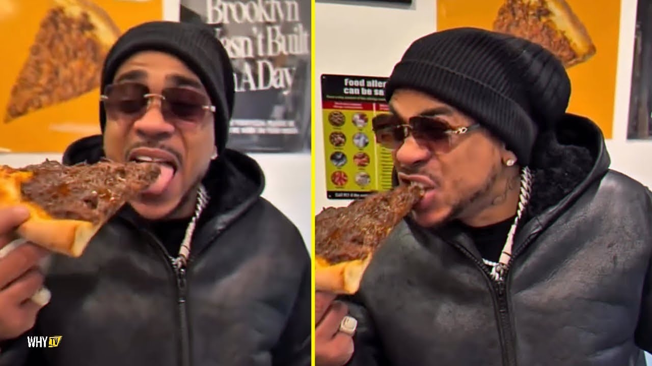 Max B Reviewing An Oxtail Slice Of Pizza 'Food Reviews With Max B The Wave God'