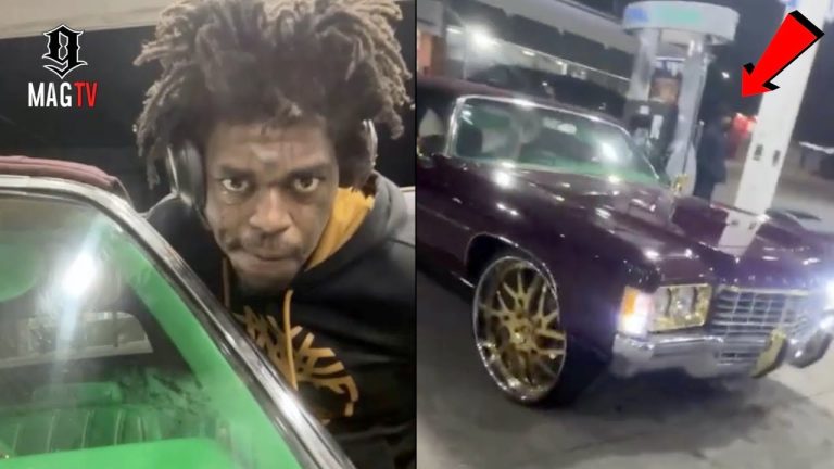Kodak Black Pulls Up To The Trenches Of Baltimore In His Chevy Donk Wit Security On Point! 