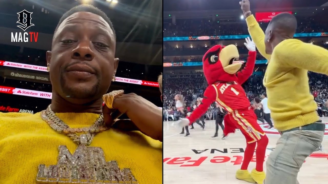 "I'm A Yellow Banana" Boosie Turns Up Wit "Harry The Hawk" Courtside In Owners Seats!