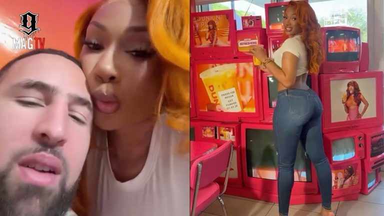Klay Thompson & Megan Thee Stallion Pull Up To Her Dunkin Donuts Pop Up Appearance! 