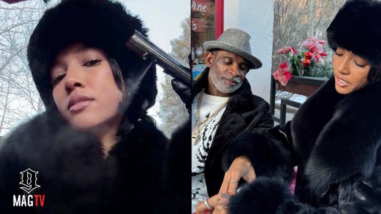 Deion Sanders Takes "GF" Karrueche To A Colorado Ski Resort! 
