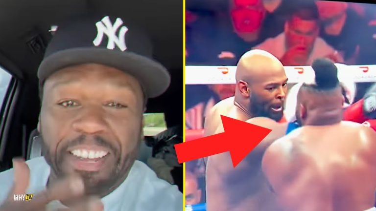 50 Cent Reacts To Boxer Jarrell Miller Gets His Wig Pushed Back In The Ring 'WTF Is Going On Here?'