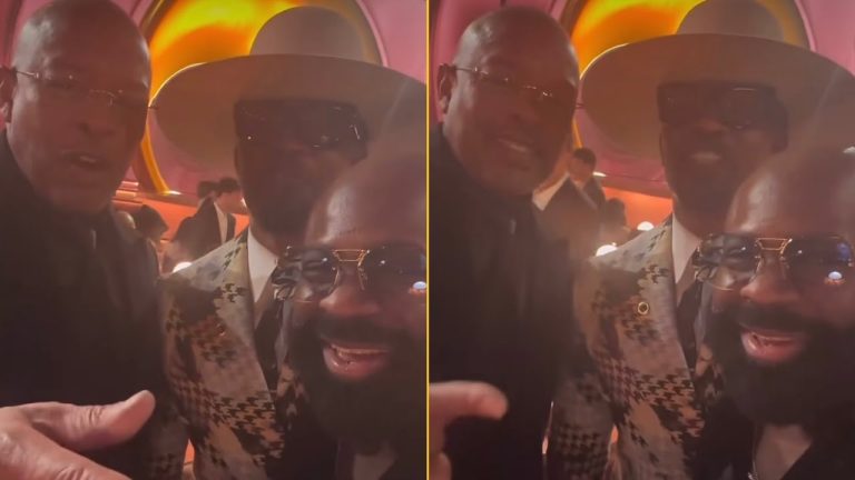 Jamie Foxx Gives His Flowers To Dr.Dre At Grammy Afterparty Bro You The Biggest Rapper Ever