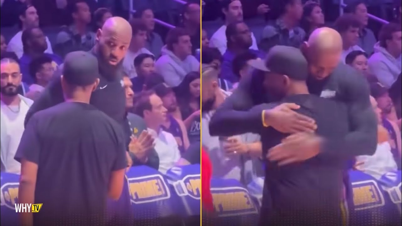 Denzel Washington Surprises Lebron James On Break And Gives Hug Only Denzel Can Do This To Lebron