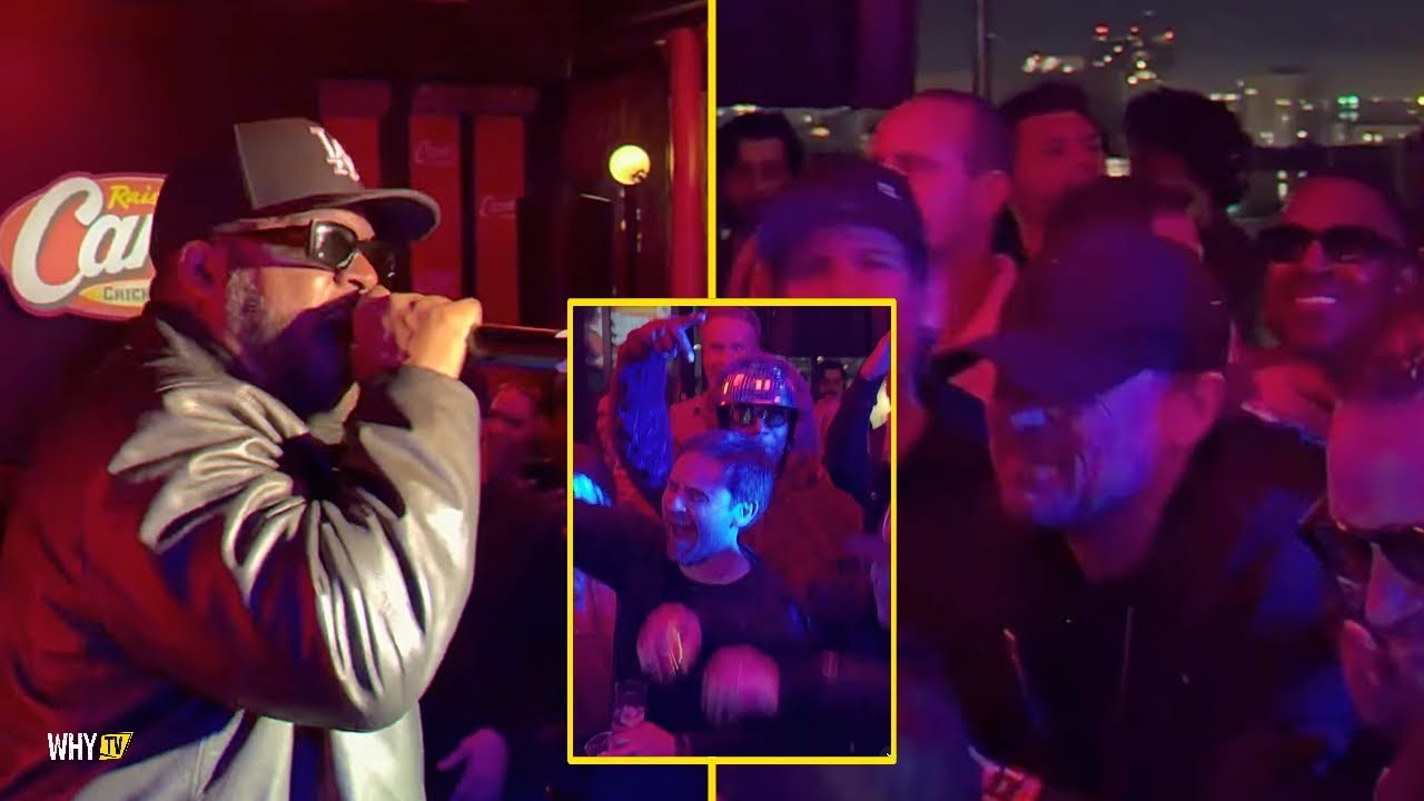 Leonardo DiCaprio Vibing To Ice Cube's Performance Of 'No Vaseline' At Los Angeles Private Party