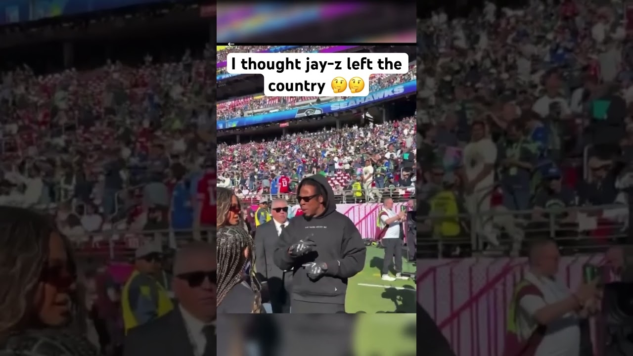 Jay-Z at the Super Bowl after haters said he left the country #jayz #Super Bowl