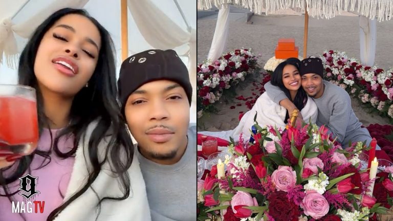 G Herbo Goes Cray Cray For Fiancee Taina With Valentine's Dinner On The Beach! 
