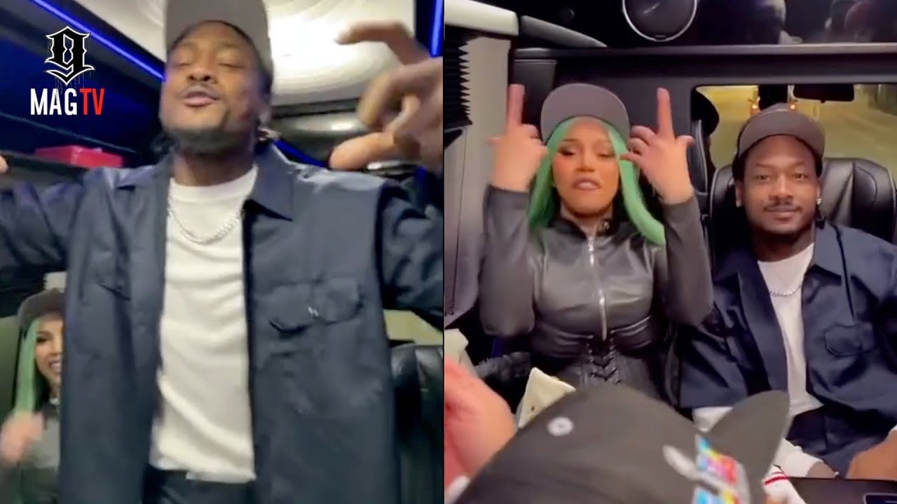 Stefon Diggs & Cardi B Bang Out In Sprinter Van After Patriots Advance To The Super Bowl!