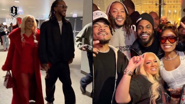 Derrick Rose & Wife Alaina Turn Up With Keke & Chance The Rapper At His Jersey Retirement Party! 