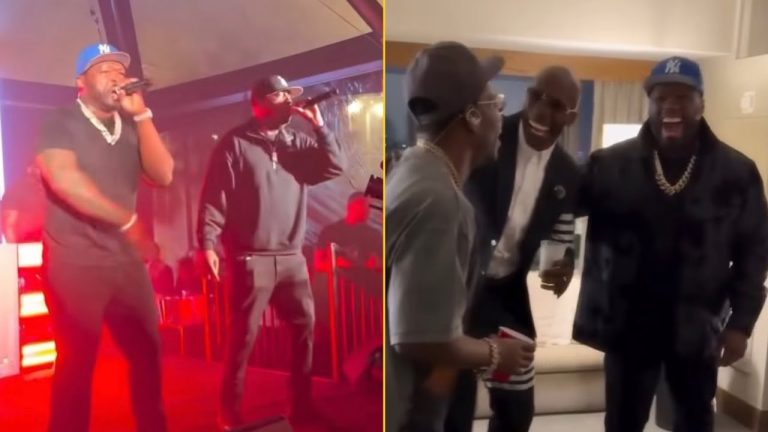 50 Cent, Tony Yayo And Uncle Murda Performing At Superbowl Weekend Party Then Runs Into Ochocinco