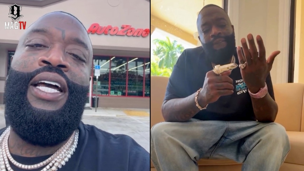 "Where Ya Car At" Rick Ross Reveals Custom Finger Ring Ahead Of Visit To AutoZone!