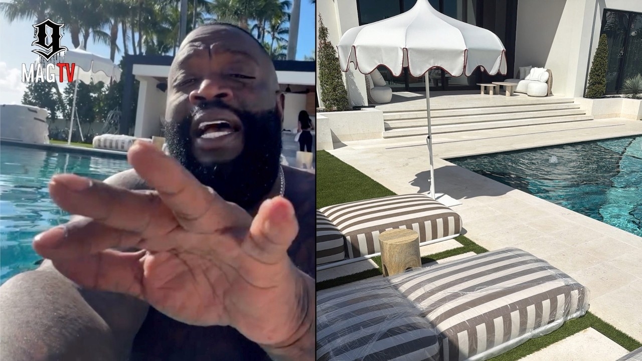 Rick Ross Swims In His Star Island Pool For The 1st Time After Renovating The $60M Mansion!
