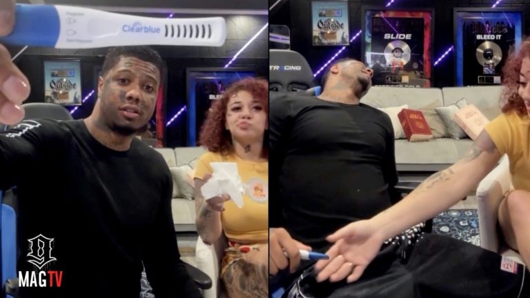 Blueface & "GF" Nevaeh Go Live & Reveal Her Preggo Test Results! 