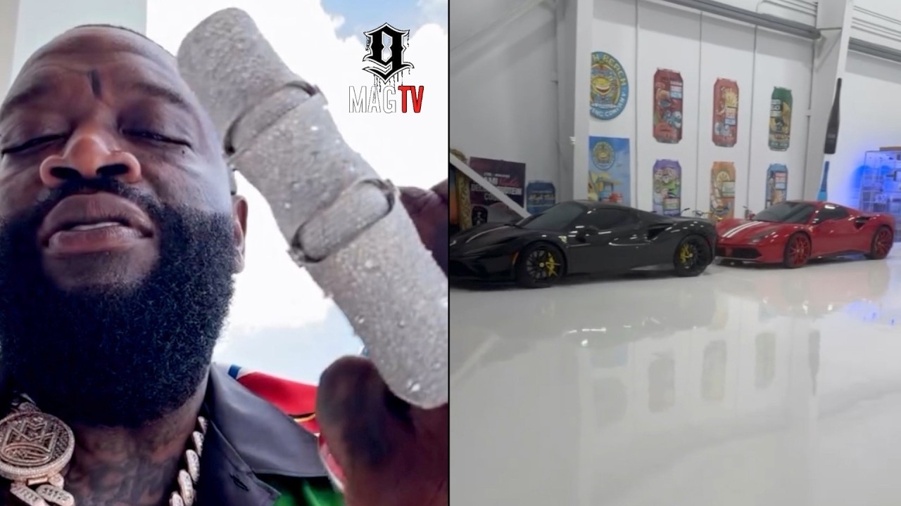 Rick Ross Flexes His $1M Ice Out Thimble Finger Ring!