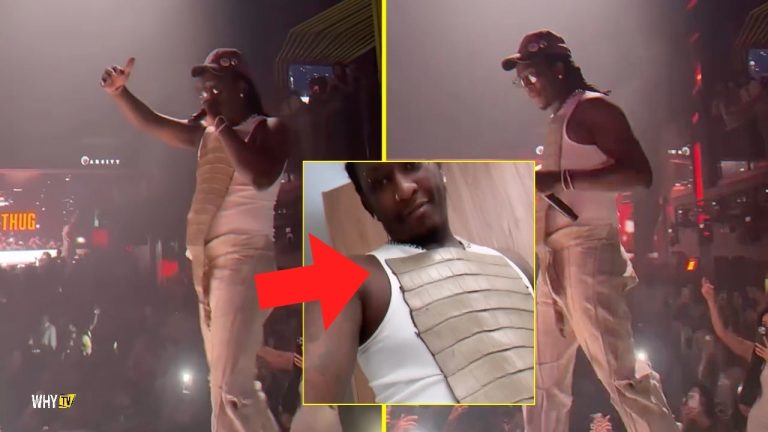 Young Thug Showing Off His Gator Tank Top While Performing At Club Liv In Miami
