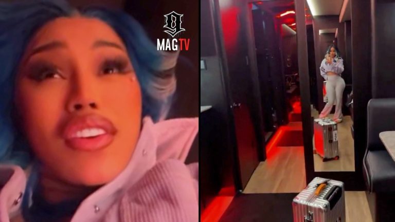 Cardi B Shows Off Her Custom Studio Tour Bus Ahead Of Chicago Concert! 