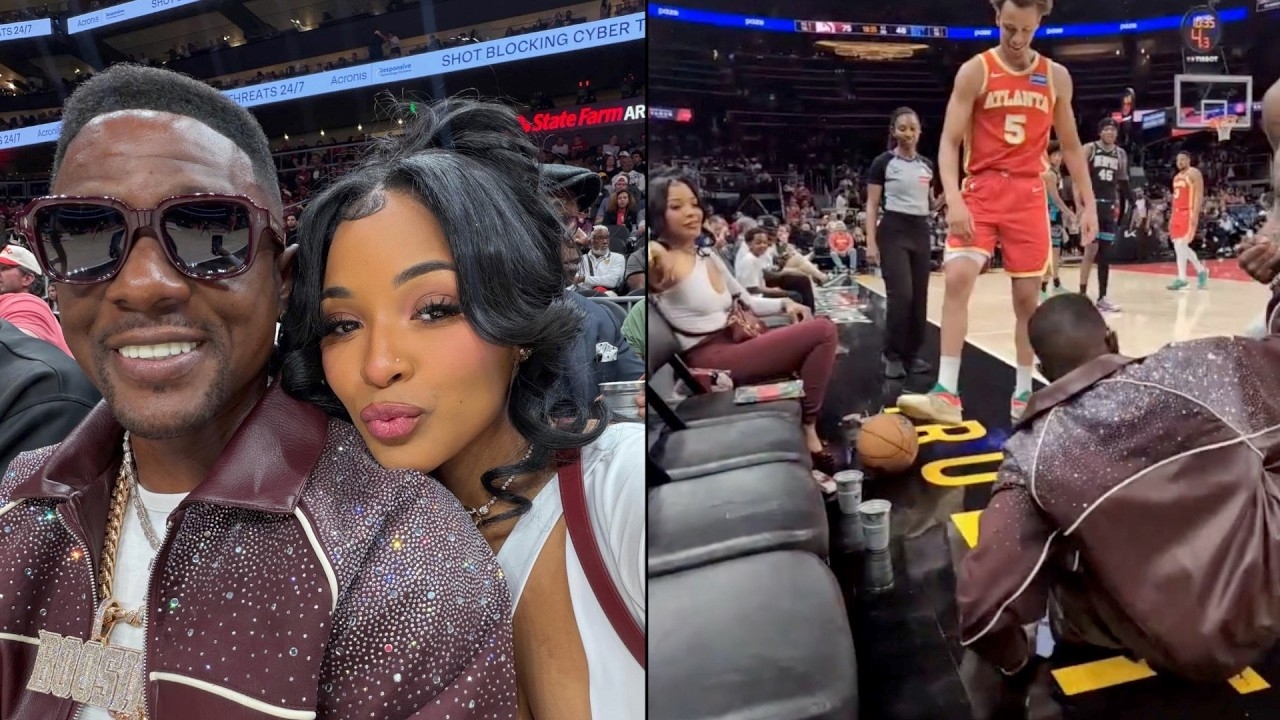 "I'm Drunk Off Money" Boosie Is Too Turnt At Hawks Vs. Grizzlies Game!