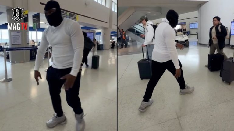 DaBaby Avoids Autograph Seekers By Walking Through The Airport With "YN" Shiesty Mask On! 