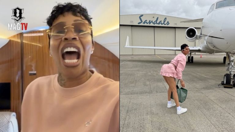 "Jetty Jet Jet" Tia Kemp Trolls "BD" Rick Ross During Private Jet Flight To Jamaica! 