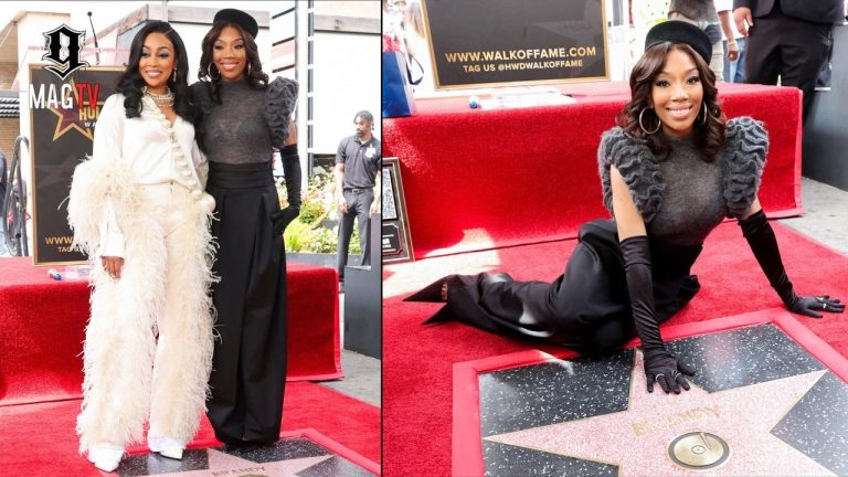 Monica Attends Brandy's Hollywood Walk Of Fame Ceremony! 