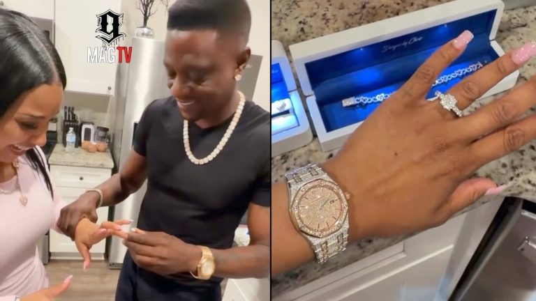 Boosie Surprises Fiancee Rajel Nelson With A Diamond Ring For Her 31st B-Day! 