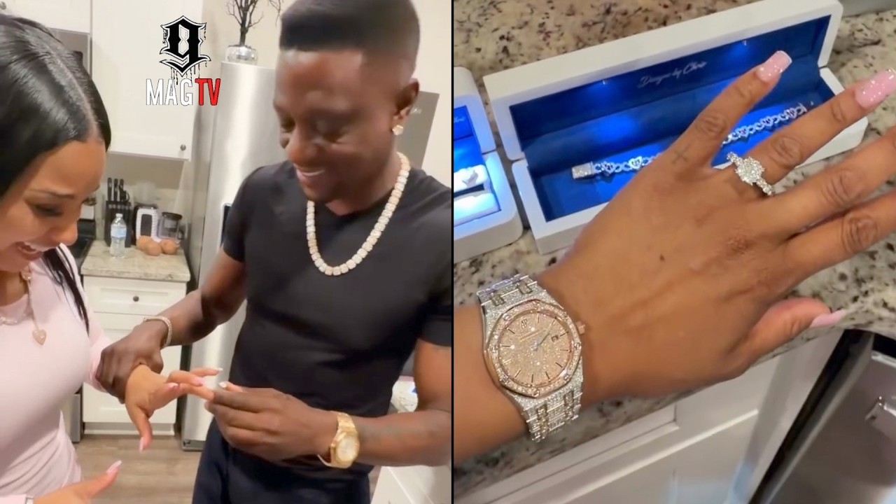 Boosie Surprises Fiancee Rajel Nelson With A Diamond Ring For Her 31st B-Day!