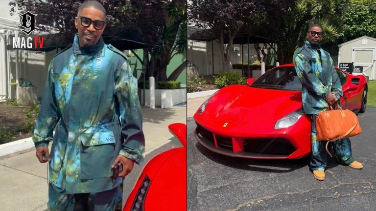 Jamie Foxx Pulls Out His Ferrari 488 GTB For Town Business! 