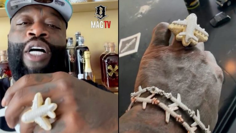 Rick Ross Goes Viral After Showing Off His Private Jet Diamond Ring! 