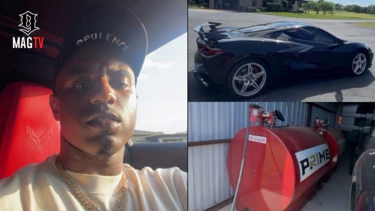 Deion Sanders Jr. Fills His C8 Corvette Up At Their Ranch Gas Station! 