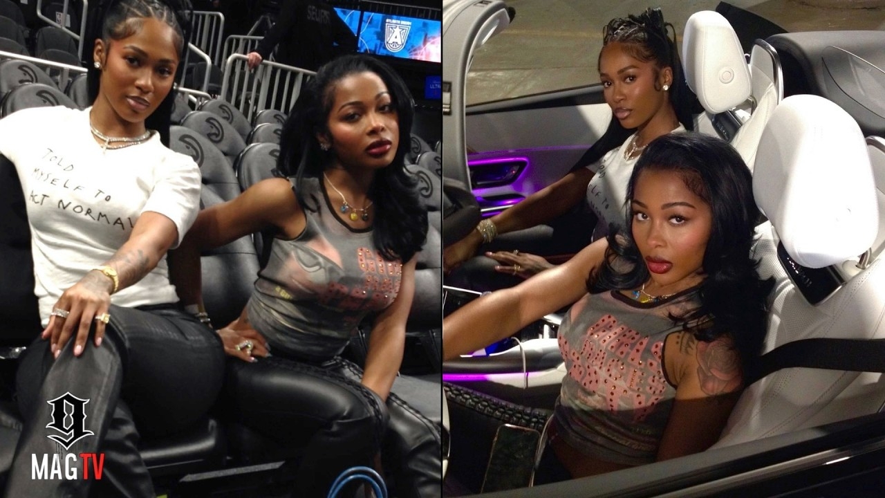 Jayda Cheaves & Bestie Dess Dior Sit Courtside At Angel Reese Atlanta Dream Game!