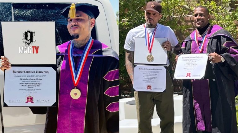 Chris Brown & RoccStar Receive Honorary Doctorates In Visual & Performing Arts! 