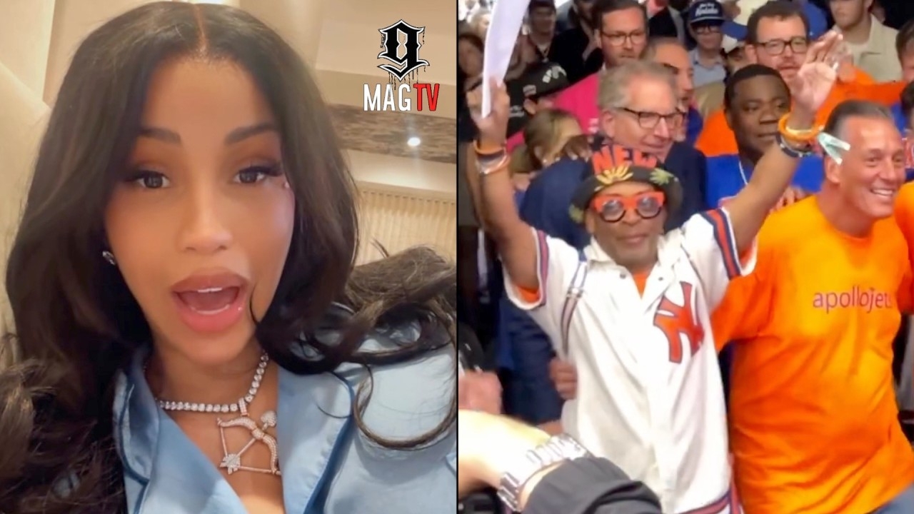 "Dats What I'm Talkin Bout" Cardi B Goes Crazy After Knicks Game 1 Win Vs. Spurs!