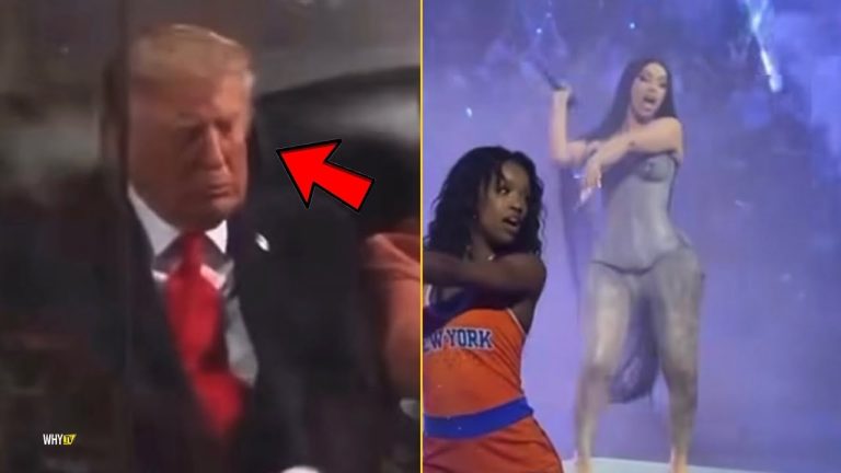Donald Trump Falls Asleep While Cardi B Was Performing At Knicks Half Time Show Fans Are Furious