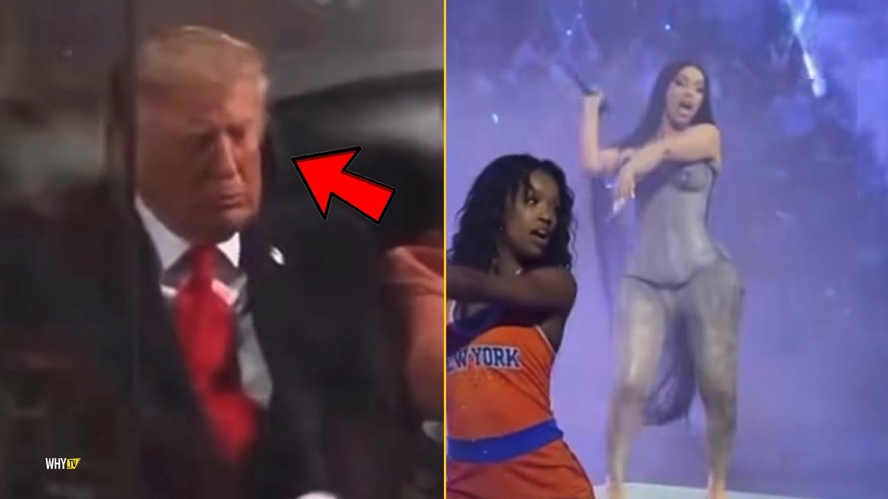 Donald Trump Falls Asleep While Cardi B Was Performing At Knicks Half Time Show Fans Are Furious