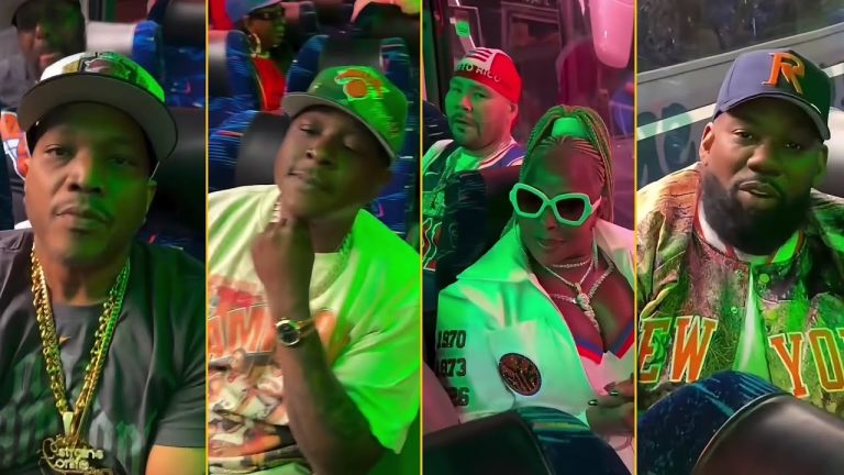 Ja Rule With Raekwon, Mary J Blige, Jadakiss, Styles P, Havoc, Fat Joe And More In Knicks Bus