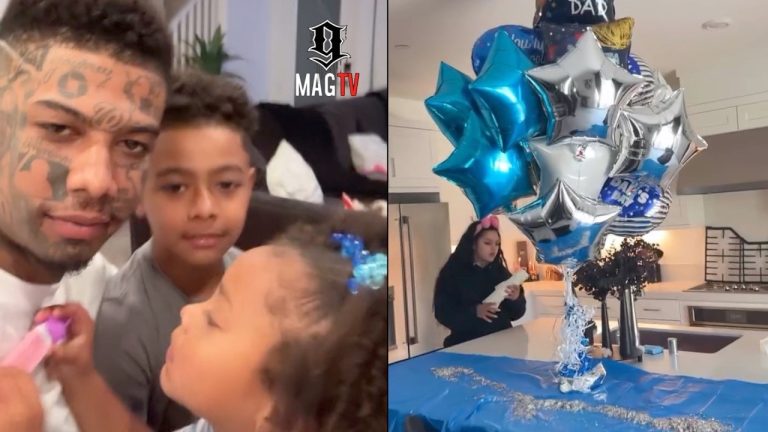 Blueface Gets Surprised By Jaidyn Alexis & The Kids For Father's Day! 